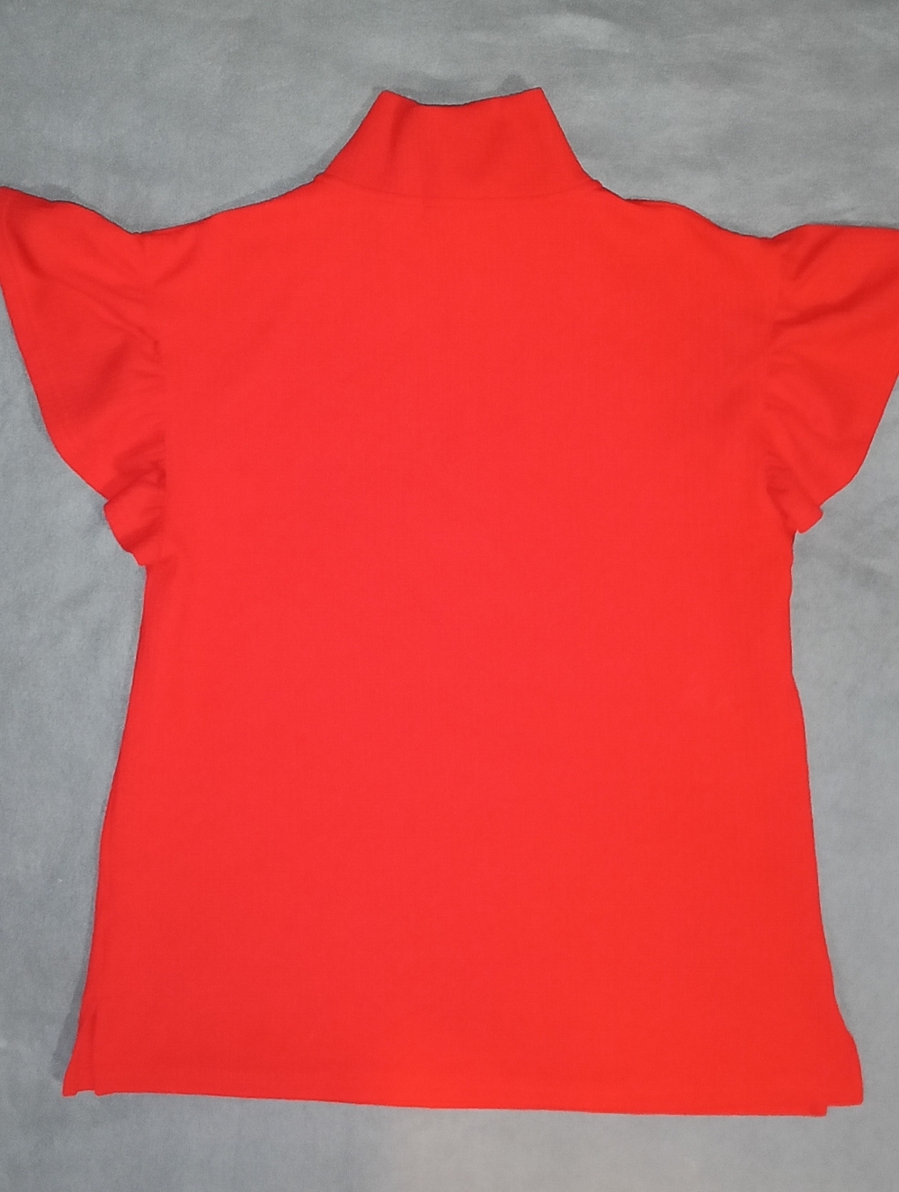 GRACE + EMMA Red Quarter-Zip Top with Flutter Sleeves - Picture 5 of 6